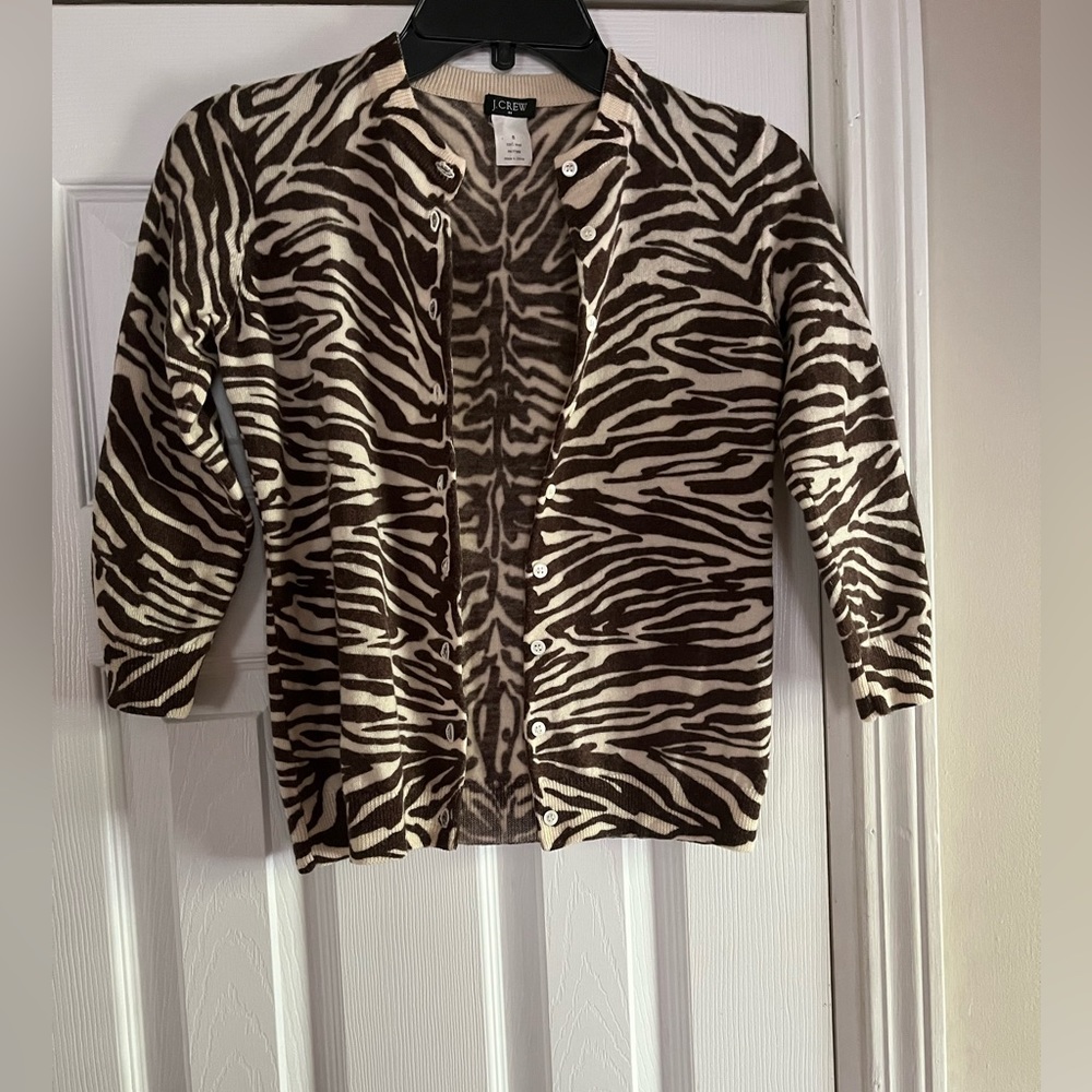 J. Crew Animal Print Sweater, Size Small